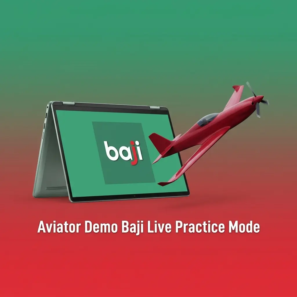 Aviator demo on Baji Live showing virtual balance practice, multiplier rise, cash out and round history
