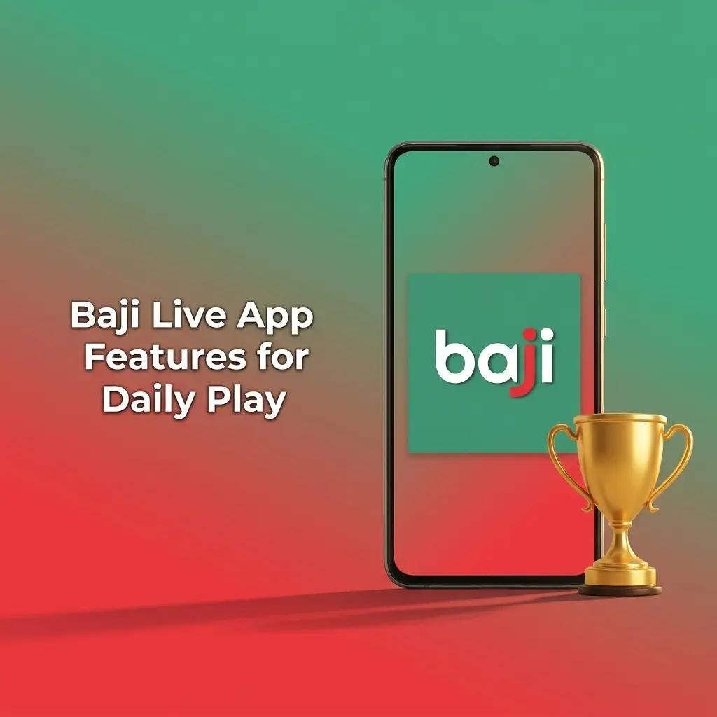 Baji Live app mobile menu showing sportsbook, casino, cashier, and profile tools for daily play