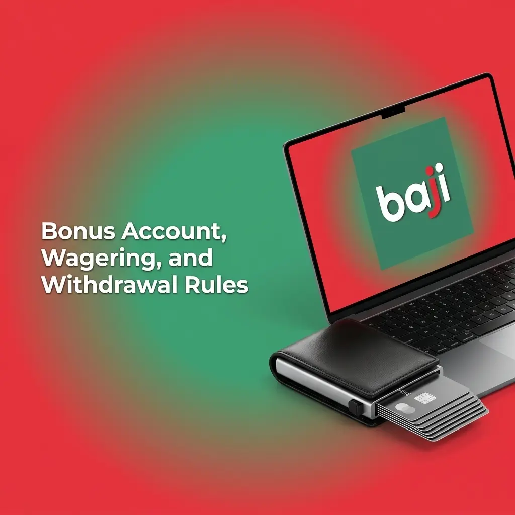Bonus account rules showing wagering requirements, eligible games, expiry, and withdrawal limits