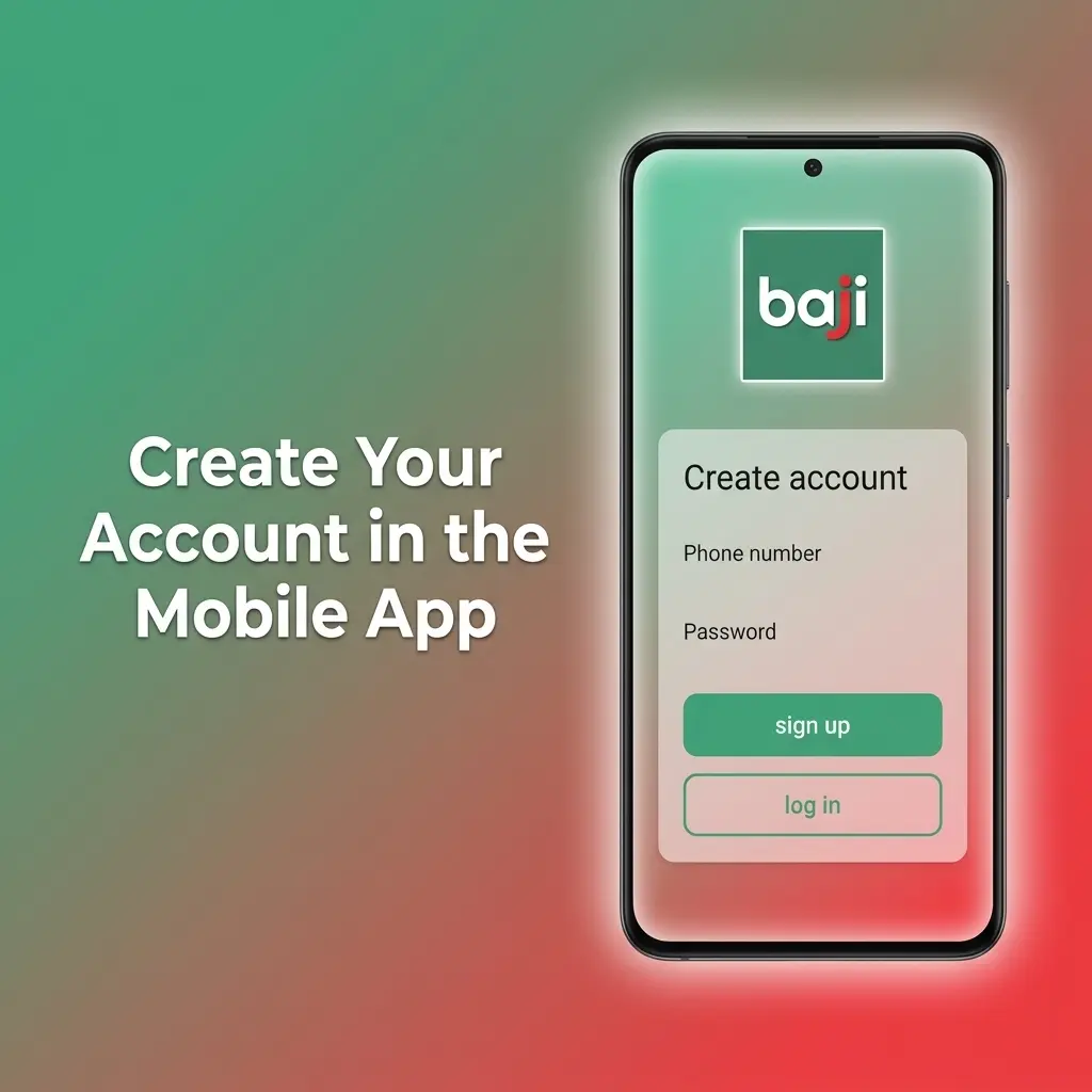 Mobile app registration steps to create an account, verify OTP, complete profile, and claim promotions