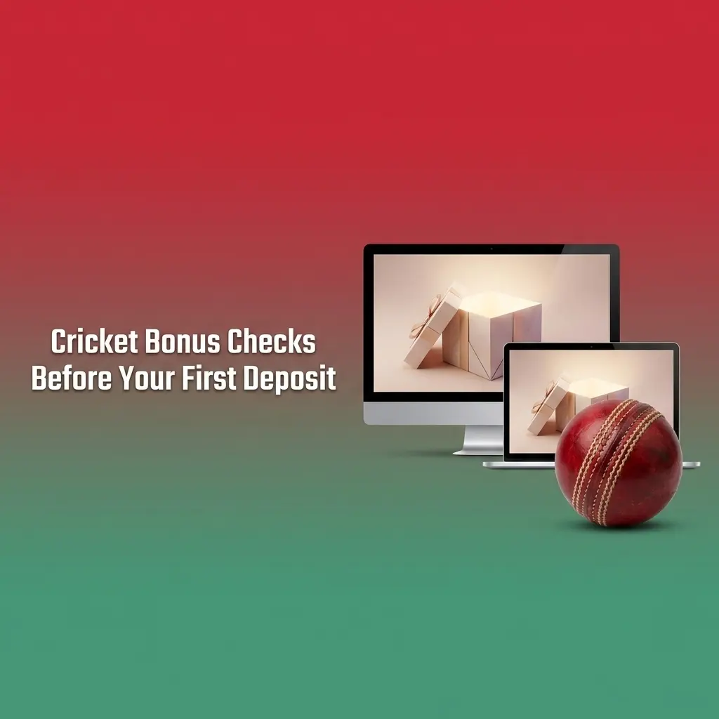 Cricket betting bonus checklist showing eligible Sports or Exchange offers before first deposit