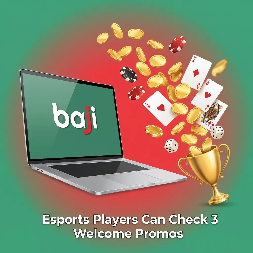 Esports player reviewing three welcome promos, bonus terms, deposits and wagering rules on a promotions page