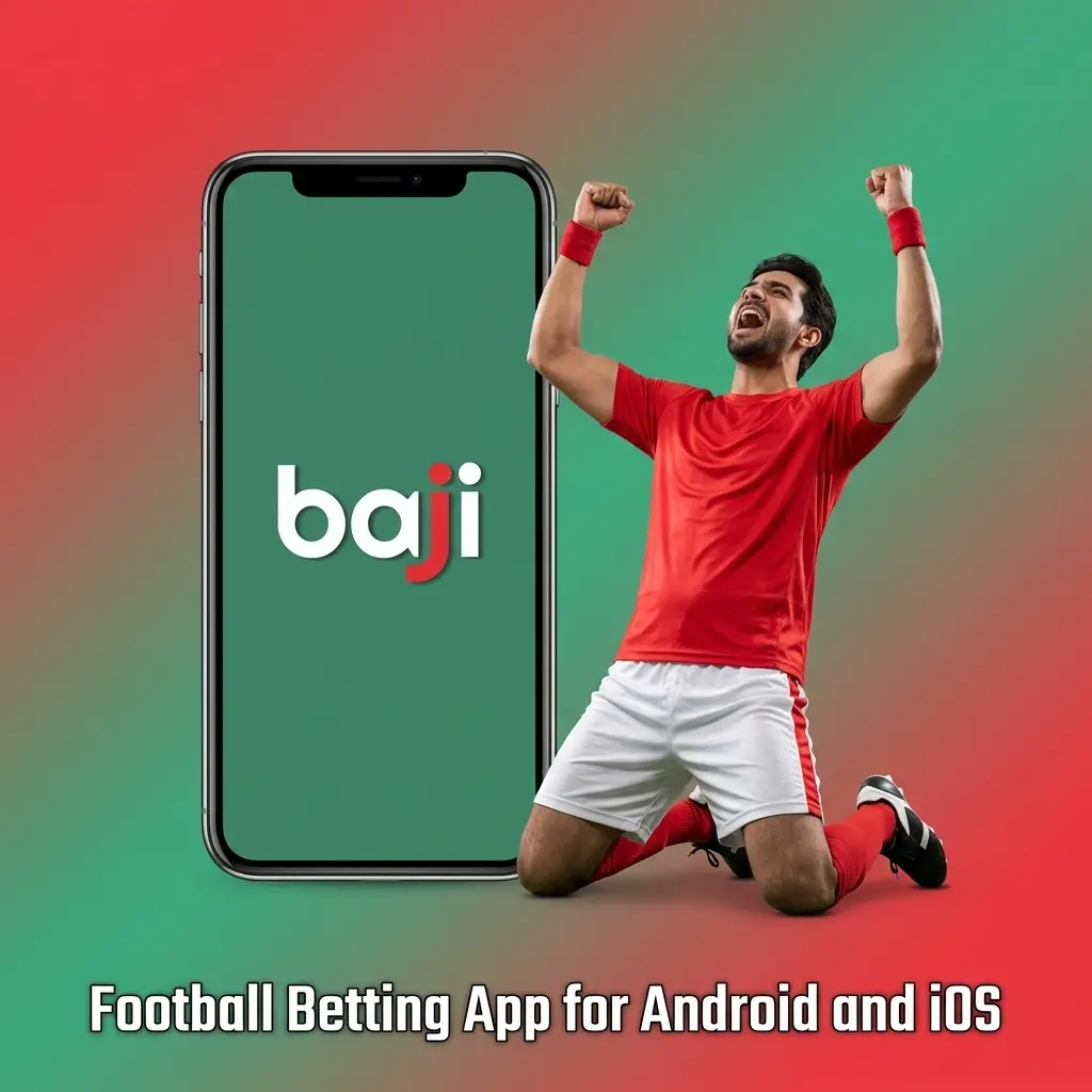Baji Live football betting app on Android and iOS showing odds, bet slip, deposits, and My Bets