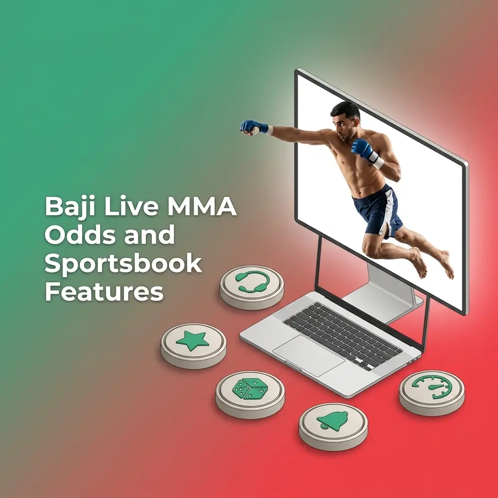 Baji Live MMA odds sportsbook showing fight markets, live betting, PKR bet slip, and Pakistan payment options