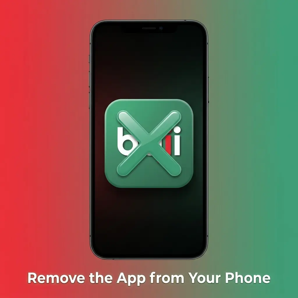 Removing an app from Android or iPhone with uninstall and delete bookmark options