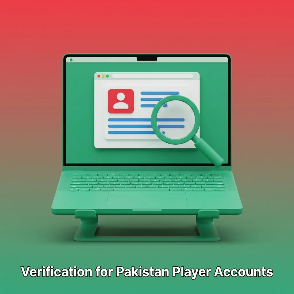 Pakistan player account verification with CNIC and payment proof upload steps
