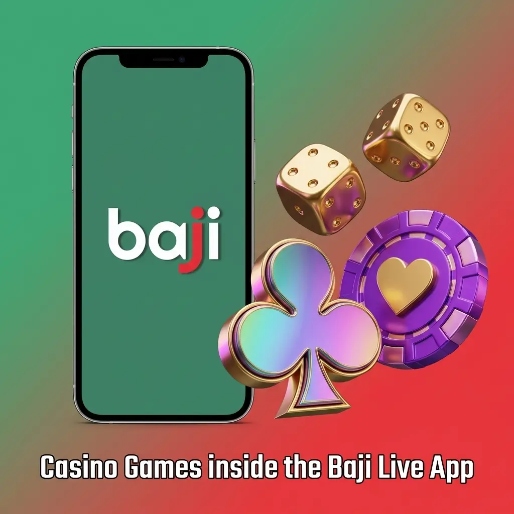 Baji Live app casino lobby on iPhone showing slots, live dealer tables, table games and fishing games