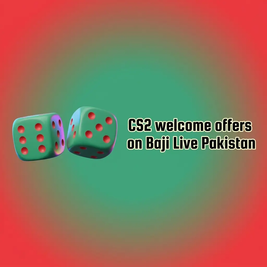 CS2 welcome offers on Baji Live Pakistan showing FTD, live casino cashback, and refund bonus details