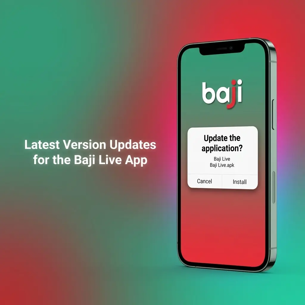 Baji Live app update screen showing Safari web version and automatic updates via active internet connection