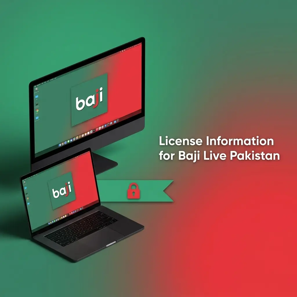 Baji Live Pakistan license information notice advising users to check footer and terms before depositing