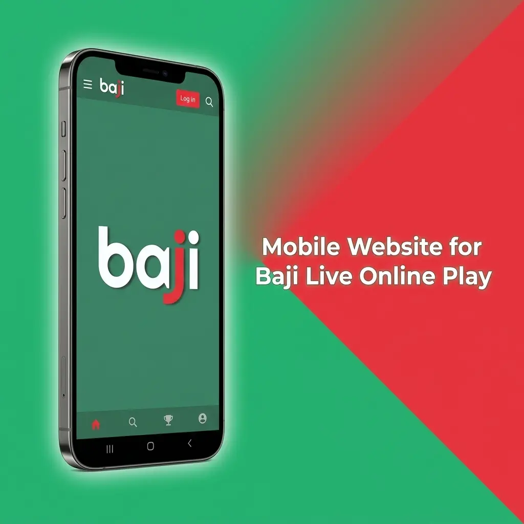 Baji Live mobile website showing login, sports betting, casino games, deposits, and live chat on a phone