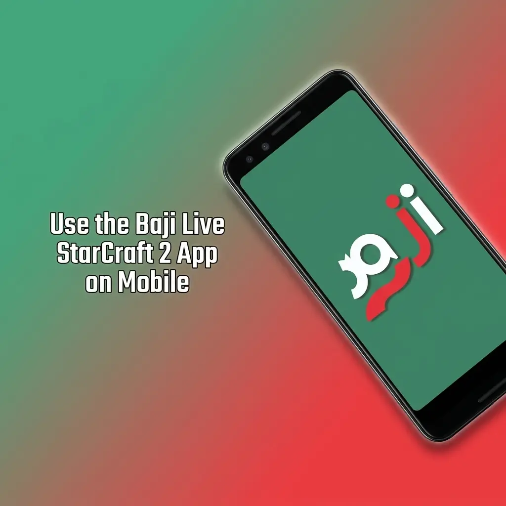 Baji Live StarCraft 2 mobile app showing esports odds, bet slip, cashier, and account menu on Android